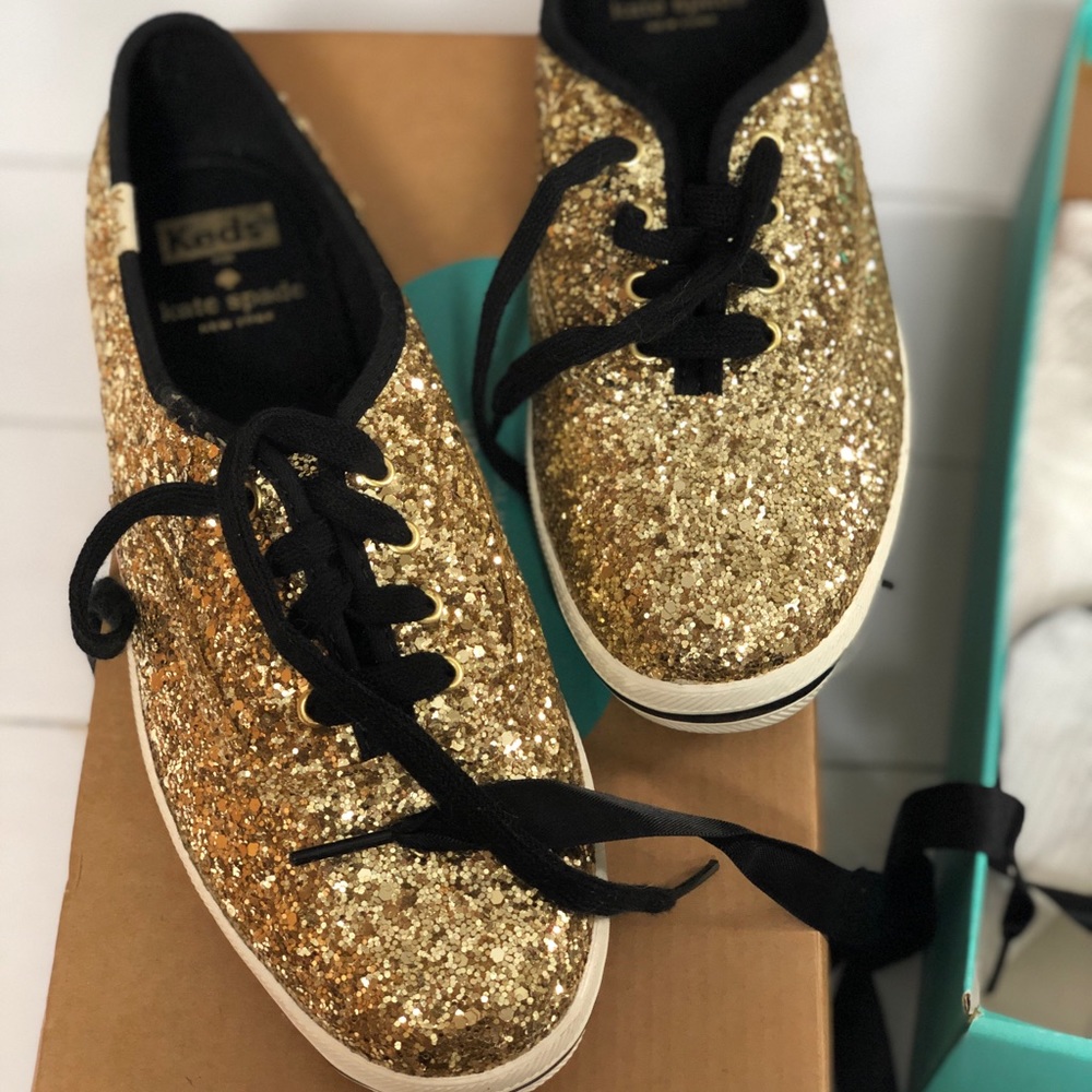 Kate Spade New York Gold Glitter Keds NWT size 7